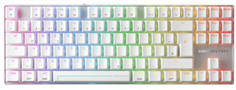 Cherry Xtrfy MX 8.2 Pro TMR trådlöst speltangentbord, magnetiskt/mekaniskt speltangentbord, tysk layout (QWERTZ), Cherry, MK-kristallbrytare, Hot Swappable, vit