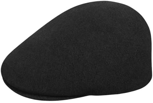 Kangol Seamless Wool Gatsby 507 Flatcap Schiebermütze Schnabelmütze Gatsbymütze Wollcap Schirmmütze Damen/Herren - mit Schirm, Schirm Winter Herbst-Winter - M (56-57 cm) schwarz