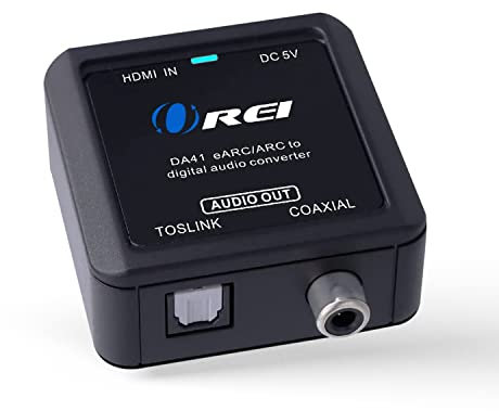OREI eARC/ARC HDMI to Optical/Coaxial Audio Extractor by - Supports Dolby 5.1 Channel, DTS 5.1, LPCM 2.0 Channel HDTV Soundbar Speaker Amplifier