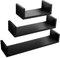 WOLTU Wandregal Schweberegal U Form CD DVD Regal Bücherregal 3er Set Hängeregal 30cm/45cm/60cm Breit Schwarz RG9239sz