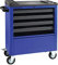 JeCo Werkzeugwagen Werkstattwagen - mit Arbeitsplatte und Kleinteilablage - 4 Schubladen - B855xT400xH895mm