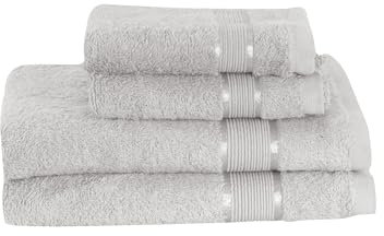 Mixibaby 4 TLG. Handtuchset 2X Handtuch 2X Gästetuch, Farbe:Grau