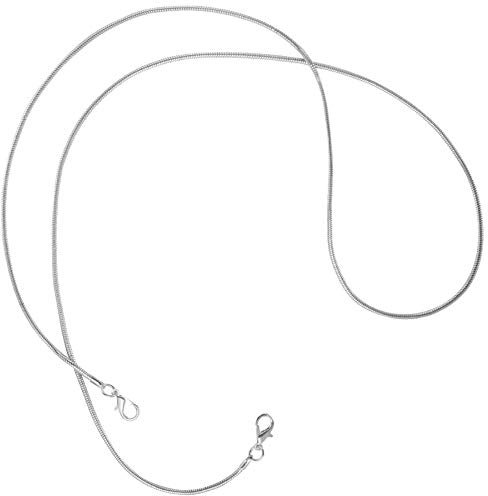 mtb more energy® Cadena intercambiable para fundas de teléfono móvil – Metal (plata, serpiente redonda) – con cierres de mosquetón – Repuesto para cadena de teléfono móvil