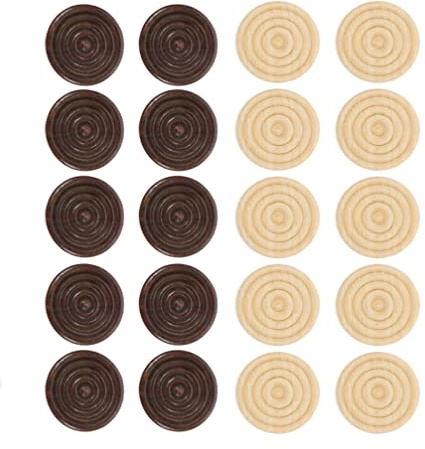 STOBOK Set Pedine Scacchi Rotonde 0.94 Pollici in Legno 96 Pezzi Accessori Universali Per Gioco Da Tavolo Dama E Backgammon