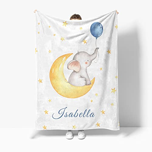 EKMON Coperta per Neonati Personalizzata,Coperta Per Bambino Personalizzato Con Nome Neonato, Morbida e Spessa Bebè Coperta,per Compleanno Natale ​Personalizzati Regalo.75 * 100cm