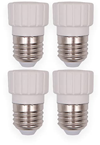 Tiardey 4PCS E27 vers GU10 Convertisseur de Douille Adaptateur de Douille de Base de Lampe pour Ampoules LED