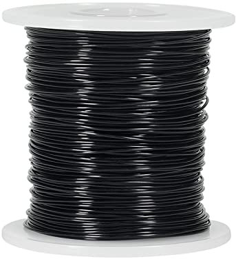 Tenn Well 0,8 mm 100m Basteldrah, Schmuckdraht Aluminiumdraht Modellierdraht zum Basteln Schmuckherstellung Bindedraht Modell Skelett Bastelarbeiten DIY-Skulpturen, Kranzherstellung (Schwarz)