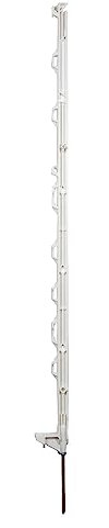 horizont Weidezaunpfähle Kunststoff 60 Stück weiß, Höhe 108cm, Einzeltritt, Kunststoffpfahl mit Ösen für Bänder, Seile, Litzen, Weidezaunpfahl Kunststoffpfahl Weidezaun