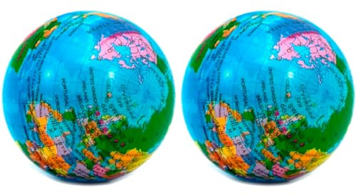 Acan Lot de 2 balles anti-stress Monde Idéal pour soulager le stress, se détendre, cadeau original