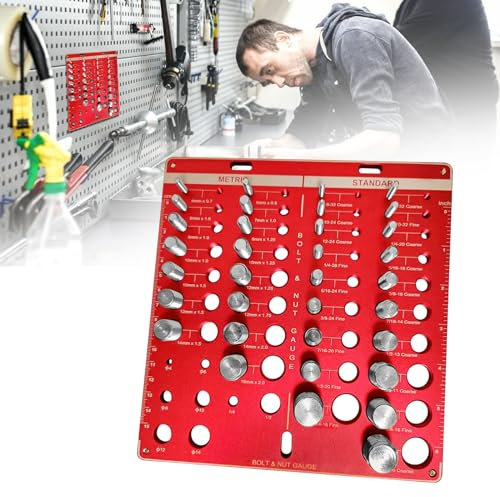 Gewindeprüfer für Mutter und Bolzen, 28-Bit/34-Bit-Gewindeprüfer, Gewindelehre, metrische und Standard-Wandmontage, Aluminiumlegierung, Gewindekennung (34 Bit)