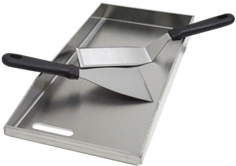 FINEUNAN Plaque de cuisson en acier inoxydable - 41,5 x 20 x 3,5 cm - Plancha universelle en acier inoxydable de 4 mm d'épaisseur - Convient pour barbecue à gaz Weber et barbecue au charbon de bois -