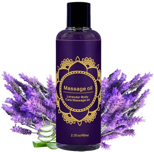 Relaxing Lavender Massage Oil for Therapy - nourishes Skin & Sensual Relaxation - Infused with Natural Oils, 60ml
