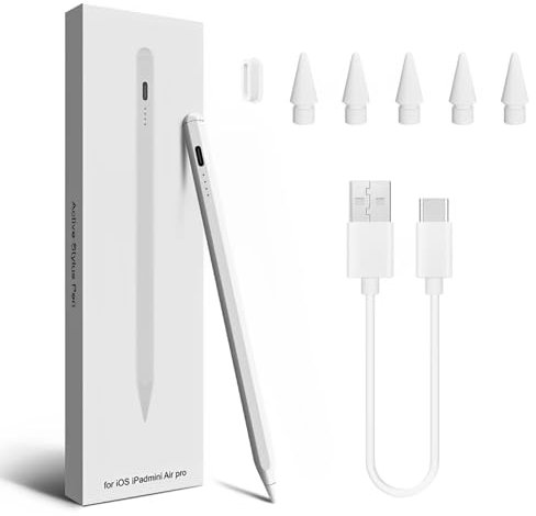 Lápiz Táctil Pen para iPad(2018-2024),con Inclinación&Rechazo de Palma&Adsorción Magnética Stylus Pencil,Compatible iPad 6/7/8/9/10, iPad Pro 11/12.9/13 M4, Air 3-6/M2 11&13,Mini 5/6