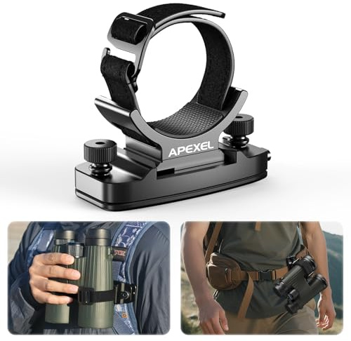 Apexel Adaptateur Universel pour Sac à Dos pour Jumelles - Adaptateur Universel 38 mm et 1/4, Clip pourJumelles en Métal CNC, Clip pour Sac à Dos pour Monoculaire