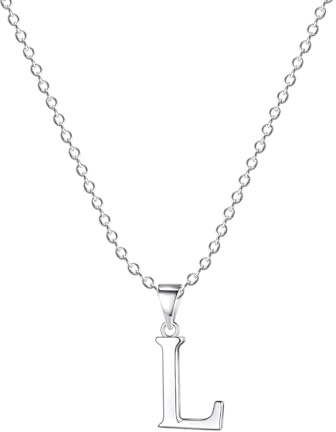 Jokmeo Collar de plata 925 para mujeres con letras de la A a la Z, collar con colgante de letra de plata delicado, ideal para uso diario de mujeres.