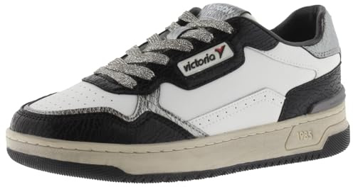 victoria 1985 Sneaker C80 Pelle & Pezzi Metallizzate & Logo retrò 8800127 per Donna Negro 40