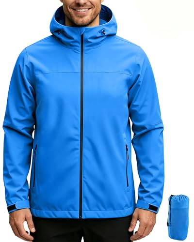 ACCNUO Veste Imperméable Homme Imperméable et légère Veste de pluie pour homme veste de pluie pour le cyclisme, la randonnée et l'escalade