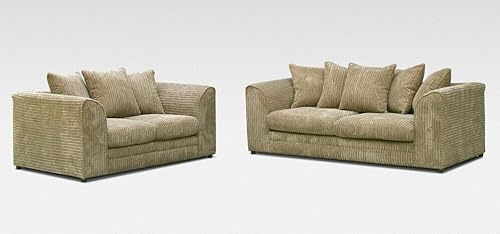 Chicago 3-Seater and 2-Seater Corduroy Sofa Set, Many Colours (COFFEE, 3+2)
