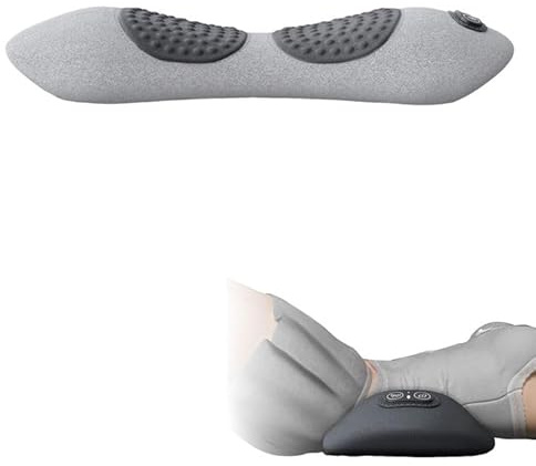 Back Massager with Heat, 3 in 1 Back Massager for Bed & Chair, Lumbar Support Pillow with Heat & Vibration - Memory Foam Lumbar Pillow for Sleeping, Office, Car - Portable Back Relief (Grey B)