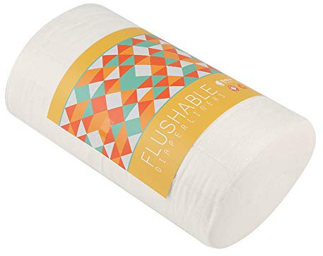 CHICIRIS Biologiskt Nedbrytbara Blöjinlägg Av Bambu för Tyg, 100-pack | 100 Spolbara Bambuinnlägg Till tygblöjor. Mjuka, oparfymerade. Fångar Upp Fast Avfall, Släpper Igenom fukt.