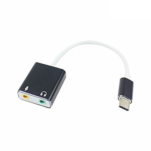 D&H Tarjeta de Sonido USB Tipo C Externa 7.1 para MacBook Pro Air, USB C a Conector de Audio de 3,5 mm, Adaptador de Sonido para PC, Smartphone