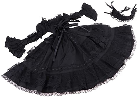 1/3 BJD SD Doll Outfits Lolita Dress Black Princess Dress for Night Lolita