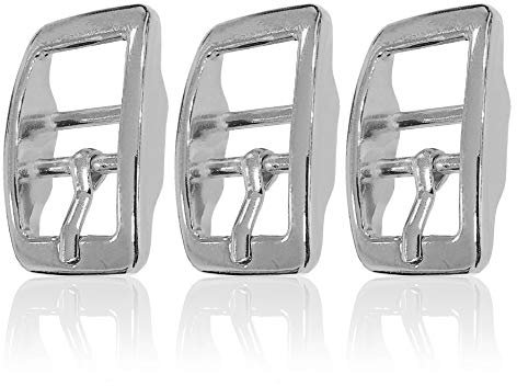 Ganzoo Gürtelschnalle aus Metall, 3 Stück im Set, Gürtelschnallen für Damen und Herren, Buckle, 20 mm Schlitzmaß, Dornschliesse, Belt, auch für Biothane Adapter (Silber)
