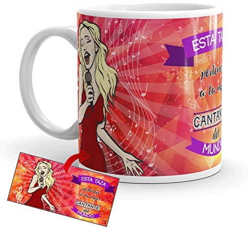 Kembilove Taza de Café de la Mejor Cantante del Mundo – Taza de Desayuno para la Oficina – Taza de Café y Té para Profesionales – Tazas de Cerámica de Profesiones – Idea de Regalo Original