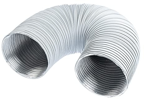 Steinberg14 Bianco Ø 125mm / 1.5metri Tubo Flessibile di Scarico in Alluminio - Tubo di Ventilazione Uscita Scarico Elemento Sistema di Alimentazione Aria Calda