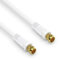 conecto Antennenkabel SAT Koaxialkabel TV 20 m 4 x geschirmt F-Stecker für HDTV, Receiver, Satellit, DAB, Radio, Weiß