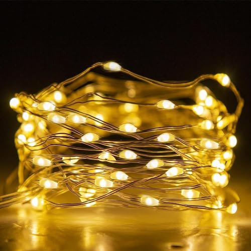 40 LED/4m Fairy String Lights Copper Wire Battery Operated Warm White LEDs Twinkle Waterproof Lights for Bedroom, Christmas, Party, Wedding Outdoor Indoor Decoration