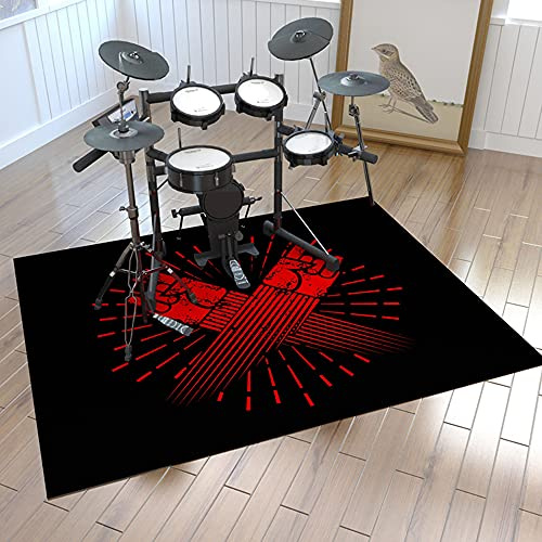 gdt Alfombra para Batería, Antideslizante Lavable, Manta para Batería para Batería ElectróNica Jazz Bass Drum Snare Alfombrilla Rectangular para Instrumentos/E / 160x200cm
