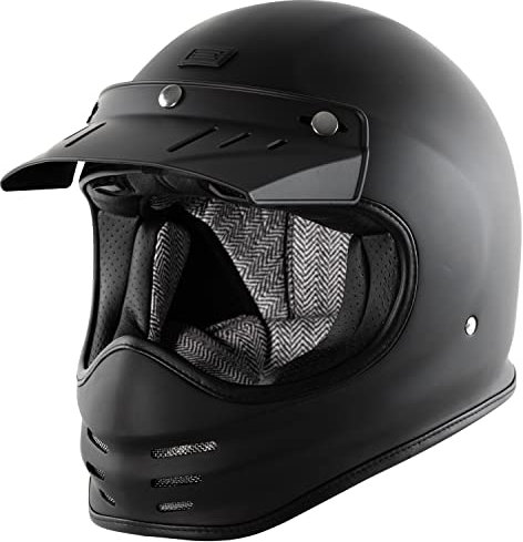 ORIGINE Casco Motocross Vintage in Fibra di Vetro Stile Retrò Classico Casco da Motocross Enduro Omologato ECE