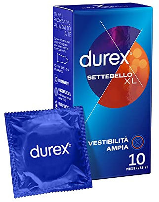 Durex Settebello XL Preservativi Extra Large, 10 profilattici