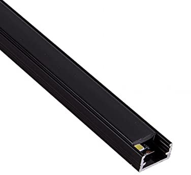 ledomec 1m LED ALU Profil Slim LED Leiste (14x7mm) in Schwarz mit Abdeckung (1m schwarz - Abdeckung Schwarz)