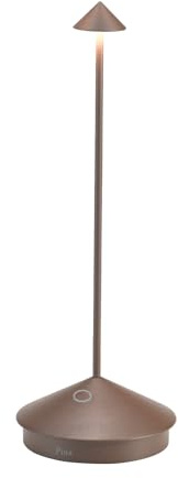 Zafferano, Pina Pro Lamp, Rechargeable Cordless Table Lamp with Touch Controls, Suitable for Indoor and Outdoor, Dimmer, 2200-3000 K, Height 11.4 Inches, Rust Color