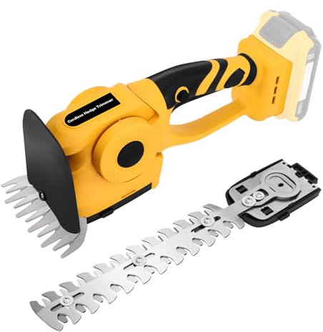 Cortasetos inalámbrico para batería De-Walt 20V MAX - Cortadora de césped eléctrica 2 en 1, Tijeras de seto y cortacésped de Mano, Cortasetos y Tijeras de césped hasta 1500RPM (batería no incluida)