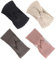 4 Stück, Stirnband Damen Winter Verdickt mit Plüsch, Stirnbänder Damen, Stirnband Kinder Winter, Stirnbänder (Rosa, Grau,Schwarz, Weiß)
