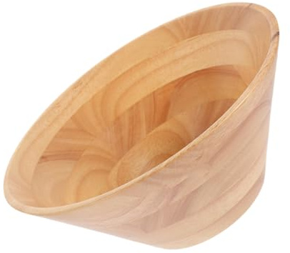 CONGARTENO Saladier en Bois Grand Conique 14x5,8 Cm Bol en Bois Naturel pour Salade Et Fruits Usage La Cuisine Et Service à Table Bol Polyvalent Grosse Capacité