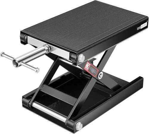 VIVOHOME Cavalletto Moto Sollevatore 500KG Carrello Sposta e ATV Forbice in Acciaio con Carrello e Manovella per Riparazione Garage