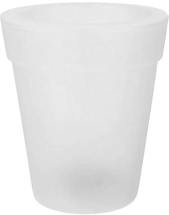 Arredamento Casa Vaso di fiori solare, luce da giardino per esterni, illuminazione per vasi di fiori, vaso di fiori luminoso, decorazione da giardino (White, 17x17x19cm)
