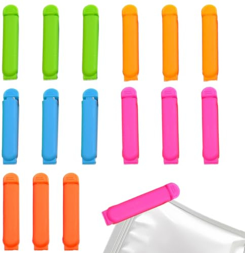 Quesuc 15Pcs Snack Clips De Comida Clips Del Bolso Del Sello Bolsita De Cierre De Clips Del Cierre Del Alimento Para La Cocina Para Sellado Clips Colorful Food Bag Clip Plastic Seal Color Al Azar