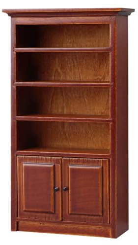 Bibliothèque réaliste en bois avec porte design fonctionnel pour décoration de chambre miniature et amateurs de maison de poupée réaliste