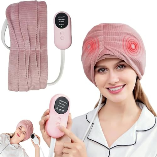Masseur Électrique Pour Le Cuir Chevelu, Casque De Massage Pour La Tête Avec Chauffage, Pétrissage Et Compression D'air, Compresse Chaude À 42-50°C, Pour Favoriser Un Sommeil Profond