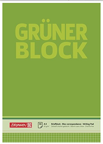 Brunnen 1052638 Notepad/Notepad/Green Block (Square A4, 50 Sheets, 60 g/m²)