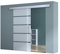 doporro Porta Scorrevole in Vetro 90x215cm, Porte Scorrevoli in Vetro Satinato con Strisce Trasparenti con Maniglia Per Asta per Bagno Cucina Studio Ufficio, Amalfi TS13H-900 MSLG