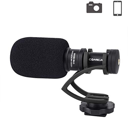 Comica Kameramikrofon Richtungskondensator Shotgun Video Mikrofon mit Windsack für DSLR, spiegellose Kameras und Smartphones (CVM-VM10II B)