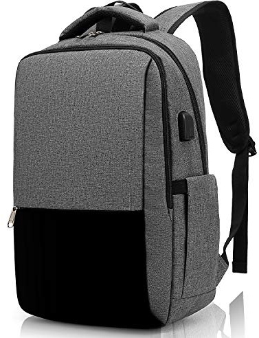 Besttravel - Mochila para ordenador portátil, para hombre, antirrobo, para ordenador portátil, 15,6, para viajes, negocios, colegio, color gris 1