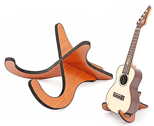 Eidoct Tragbarer Ukulelenständer aus Holz, tragbarer Ukulelenständer aus Holz für kleine Gitarre, Violine, Banjo, Mandoline