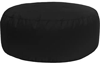 Bruni Pouf Sitzhocker M in Schwarz – runder Sitzpouf, Indoor und Outdoor als Fußhocker, Yoga-Sitzkissen, Meditationskissen geeignet, in Deutschland gefertigt